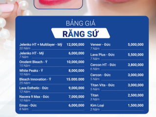 BẢNG GIÁ RĂNG SỨ