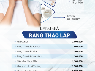 BẢNG GIÁ THÁO LẮP RĂNG