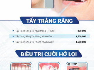 BẢNG GIÁ TẨY TRẮNG VÀ ĐIỀU TRỊ HỞ LỢI